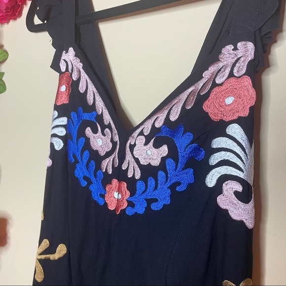 Cleobella Lali Metallic Embroidered Romper Size Small - Picture 4 of 15